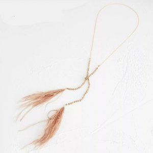 Feather Wrap Glass Beaded Necklace--USA Made